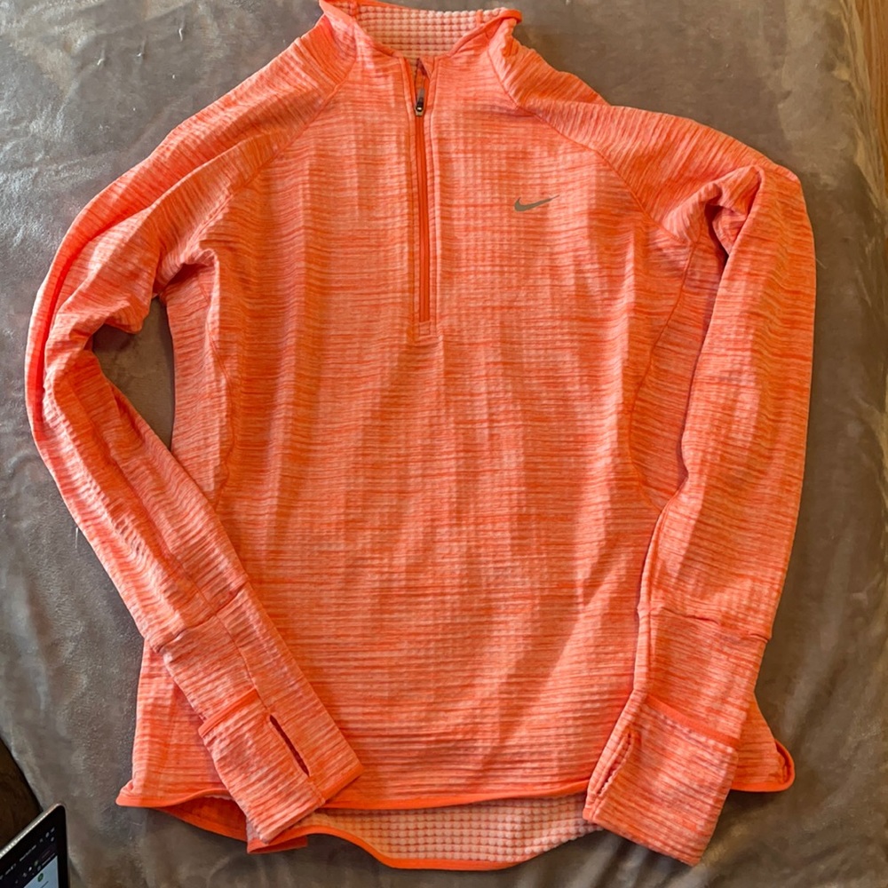 Nike Women’s Orange Dri-Fit 1/4 Zip Jacket | Size: Large